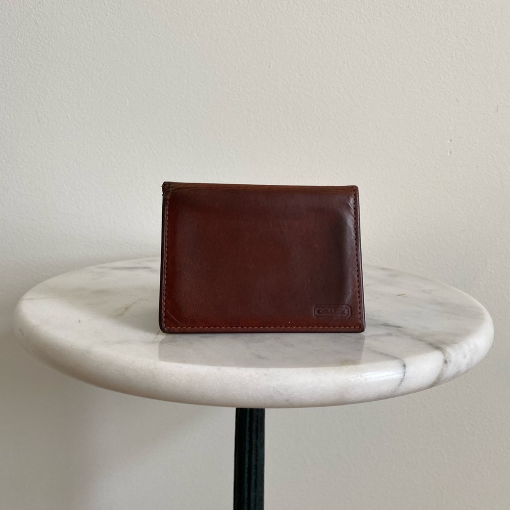 VINTAGE. COACH Brown Leather Card Wallet
